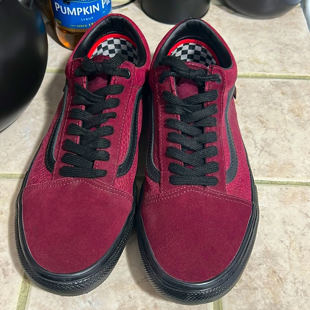 Vans velvet and snake skin red size 10 men’s